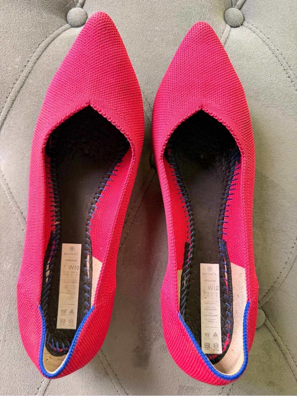 Rothy's Women's Bright Pink Pointed Knit Flats